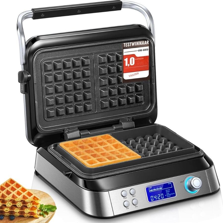 Mira Wafelijzer Met Verwisselbare Platen Wafelijzer Tefal Wafelijzer Hartvorm Zilver 35cm x 30cm x 18cm