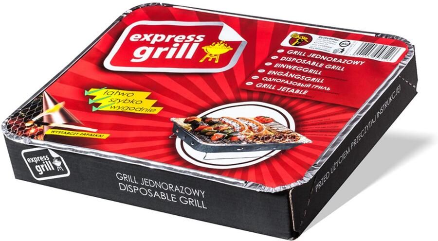 Mirand Express Grill Wegwerpbarbecue Aluminium Bakje Kool Geïntegreerd Gemakkelijk Te Vervoeren