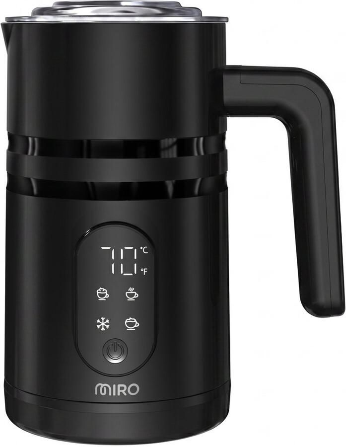 MIRO Living Miro 4-in-1 Digitale Melkopschuimer – Elektrische Melkschuimer met Digitaal Display Instelbare Temperatuur en Antikleeflaag 250ml
