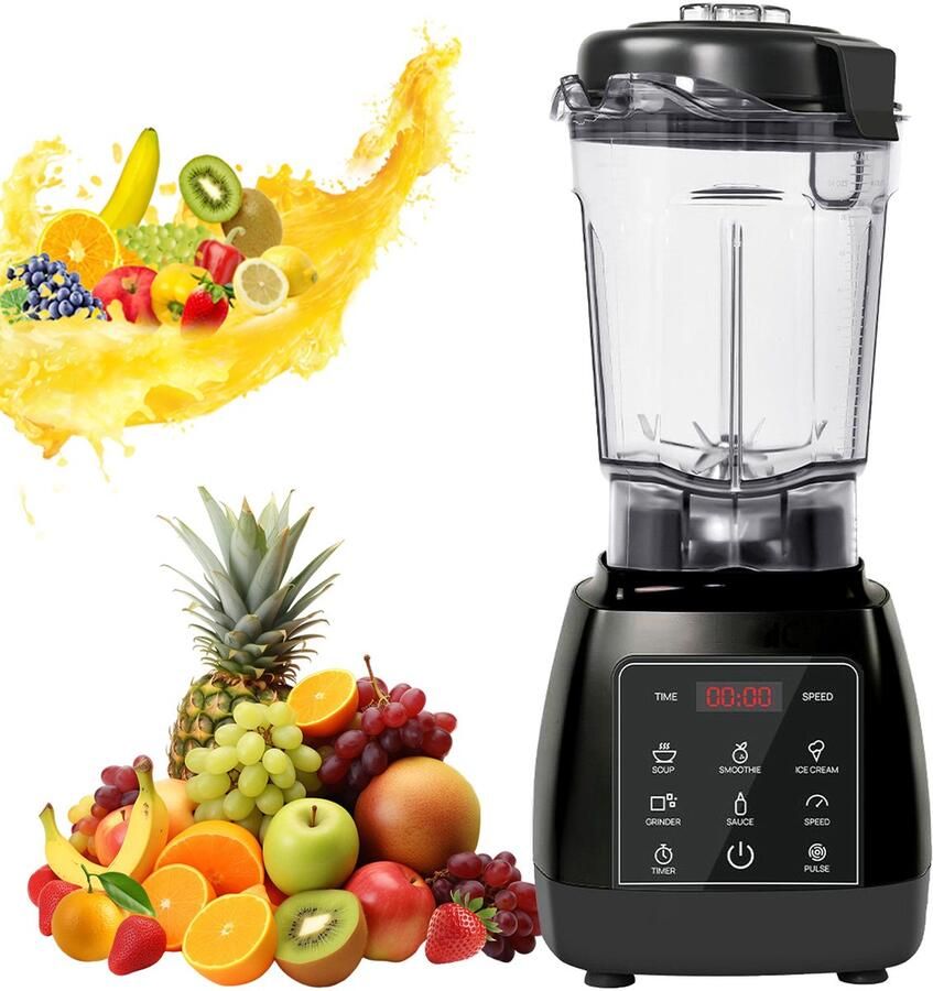MIVRAY Oplaadbare Blenders Krachtige Blender Met 2L Tritan Kan 9 Snelheden Staande Blender Voor Soepmaker En Smoothie Blender Roestvrijstalen Messen Zwart
