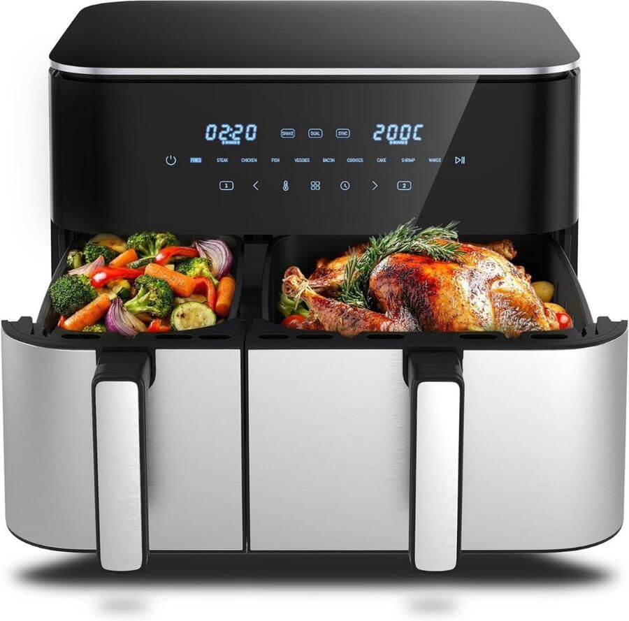 MKSS Airfryer XXL Dubbele Mand Airfryer