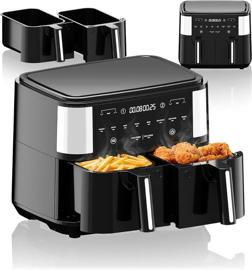 MKSS Airfryer XXL Dubbele Mand Airfryer