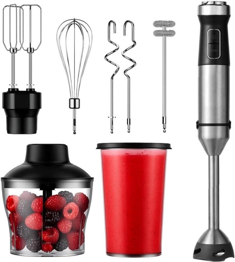 MKSS Staafmixer Set Hakmolen Groentesnijder Soepmaker Zwart en Ziver