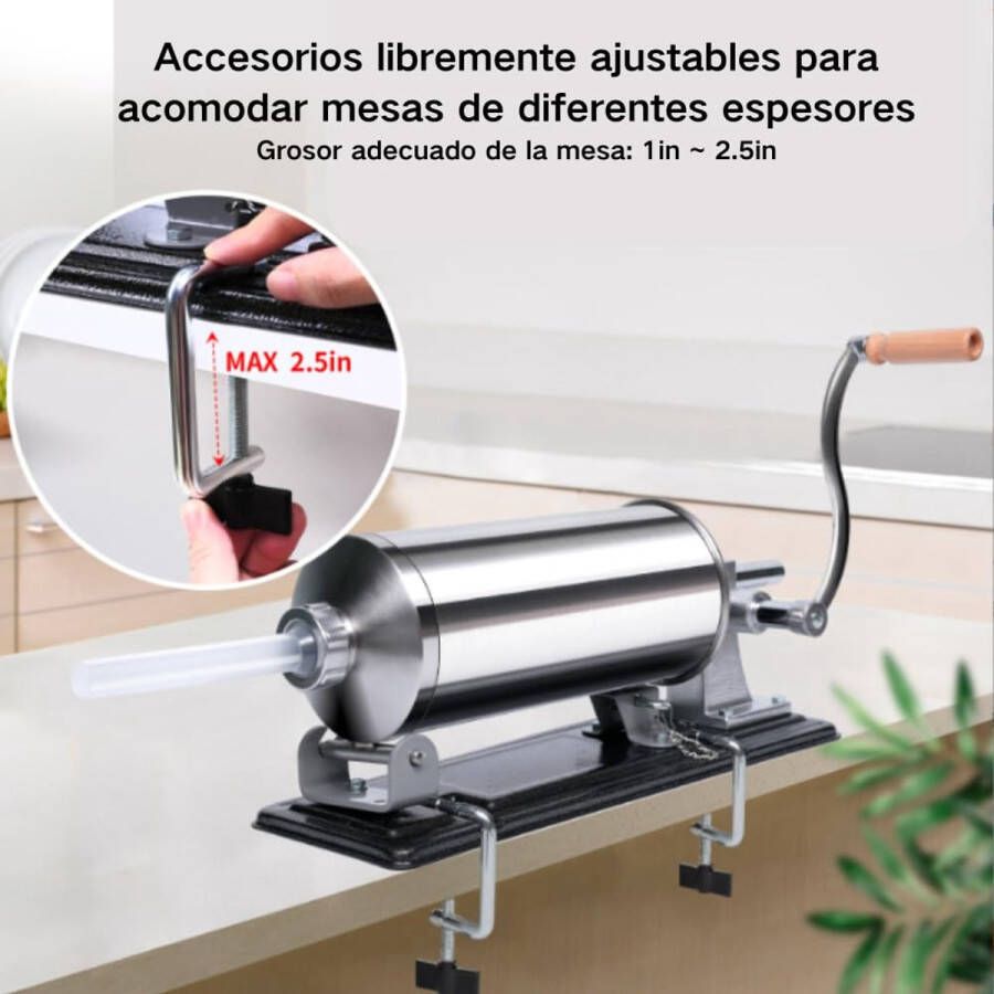 MKSS Worstenvuller Worstenmaker Machine Handmatig RVS