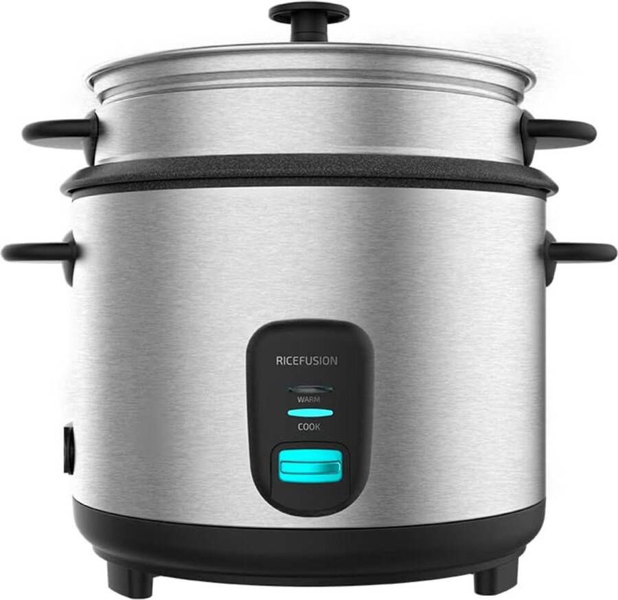 DailySupplies Rijstkoker met Stomer Multicooker Rice Cooker Zilver met Zwart