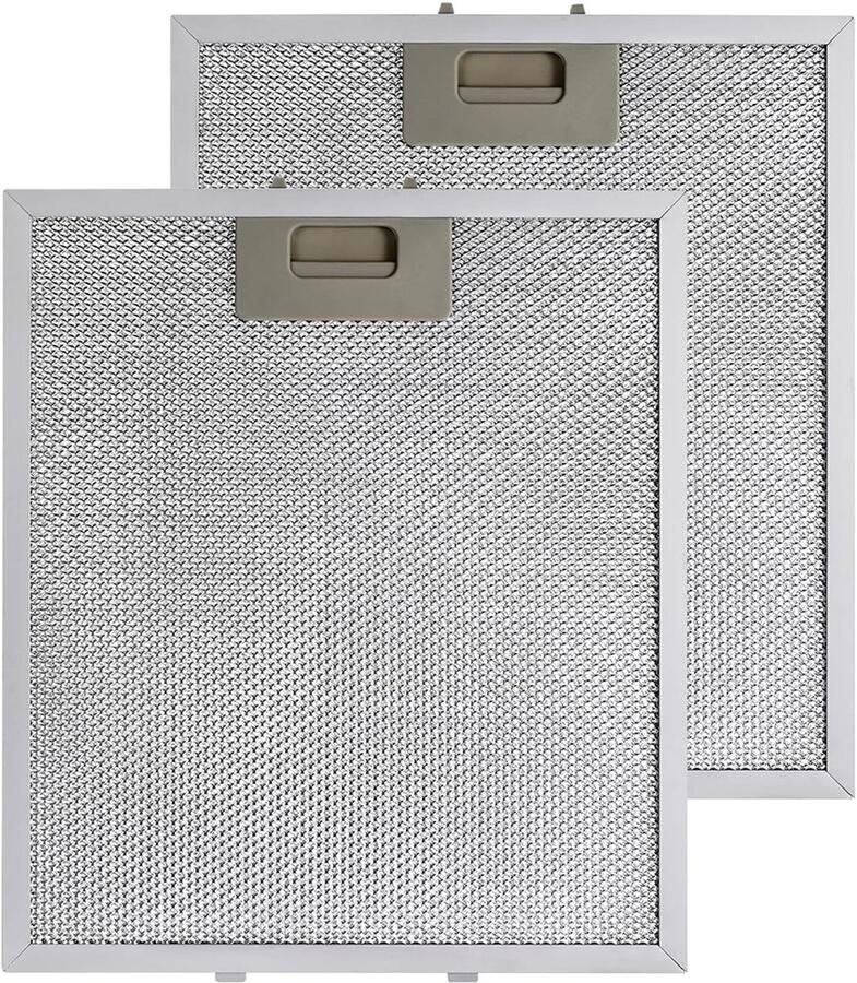 Mmgoqqt 2 Stuks Aluminium Vetfilter 260x320x9mm Vijf-Laags Zilver Effectief Anti-Vet Voor Afzuigkap Keuken
