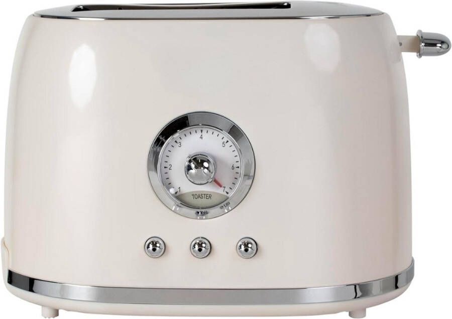 MMM Broodrooster Retro Broodrooster Zwart Automatische Centrering en Uitschakeling 4 Functies- 21 cm x 31 cm x 17 cm