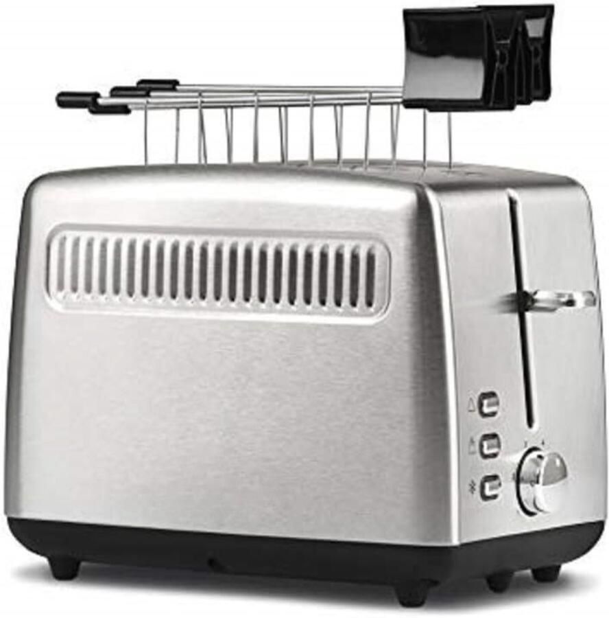 MMM Tosti Apparaat Broodrooster met Tostiklemmen Tosti Broodrooster met 6 Kookmodi Tangen van Roestvrij Staal
