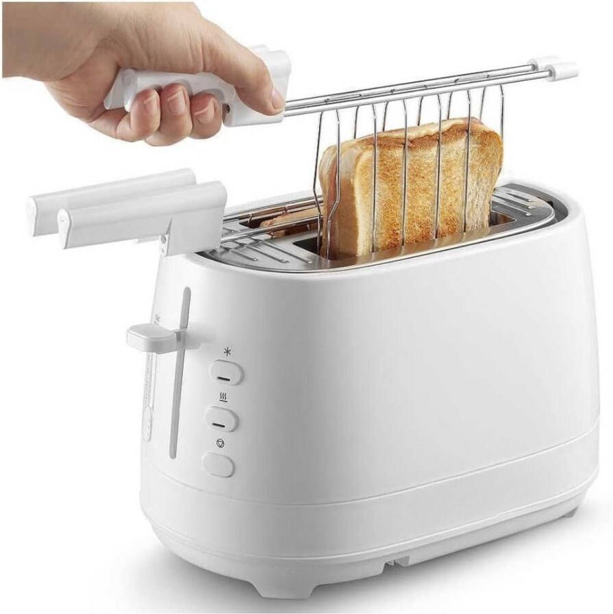 MMM Tosti Apparaat Broodrooster met Tostiklemmen Tosti Broodrooster Wit- ‎34 cm x 23 cm x 28cm
