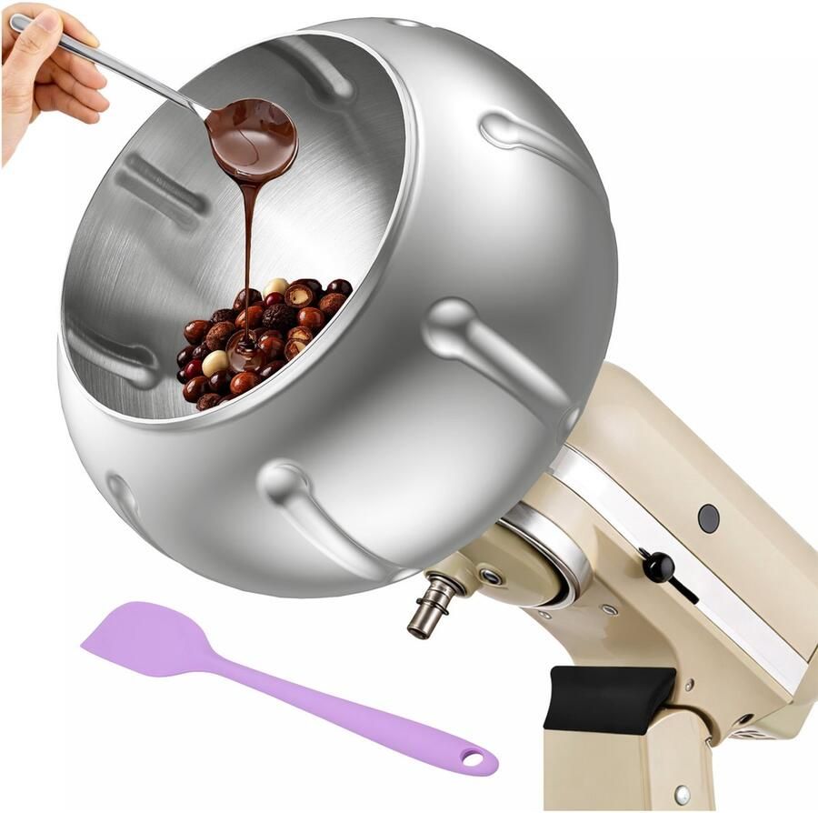 MMOBIEL Coating Machine Opzetstuk RVS voor KitchenAid 4.5QT & 5QT Tilt-Head Stand Mixers van – Coating Machine Accessoire voor Gelijkmatig Gecoate Noten Chocolade Gevriesdroogd Fruit & Snacks