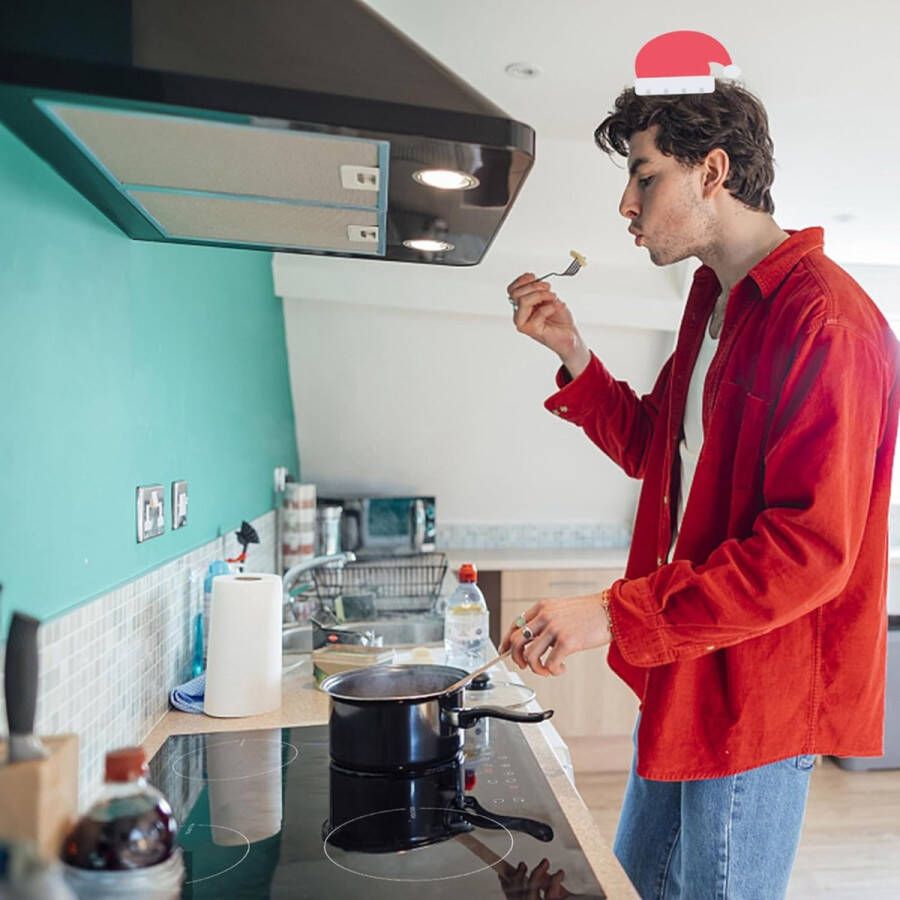 MMP Elektrische Kookplaat 4 Pits Elektrische Fornuis Elektrische Kookplaat Vrijstaand 4 Kookplaten 60 cm Kinderslot Zwart 59cm x 52cm x 6cm