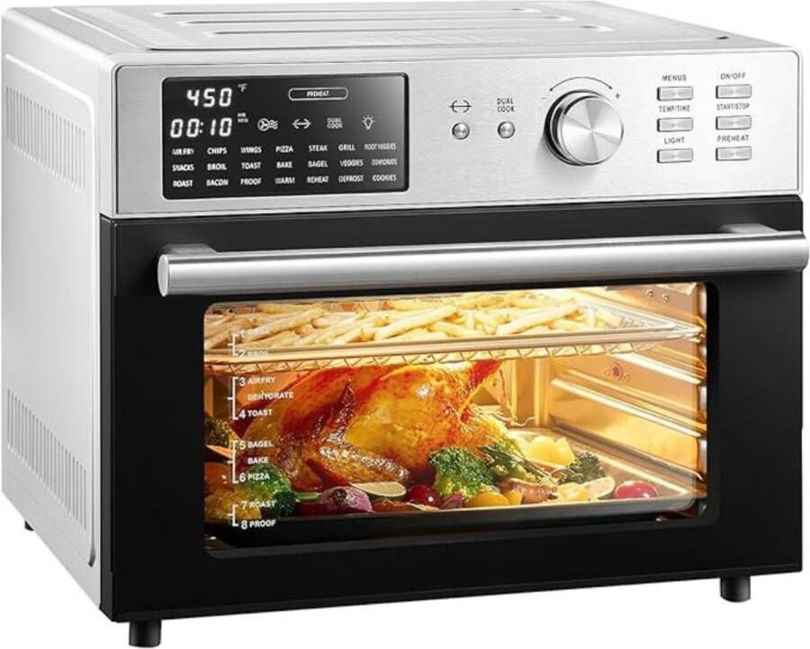 MMP Heteluchtoven Oven Airfryer Oven Zilveren Rand 44cm x 46cm x 38cm