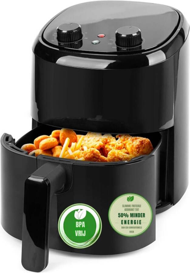 MMP Mini airfryer Airfryer klein Zwart 28cm x 22cm x 29cm