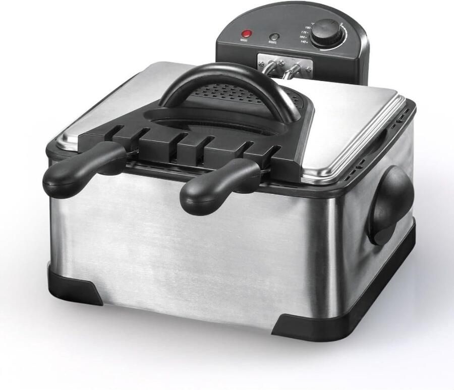 MMP Dubbele Frituurpan Dubbele Friteuse Frietpan 4 liters 41x41x26cm Edelstahl