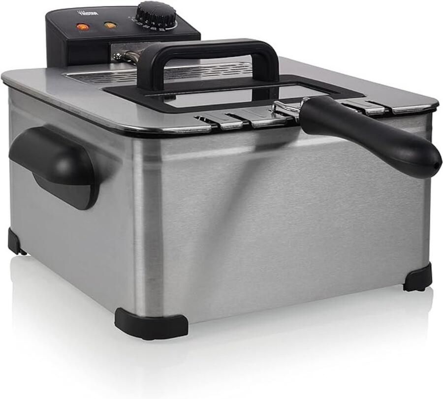 MMP Dubbele Frituurpan Dubbele Friteuse Frietpan 5 liter 22x36x36cm Zilver