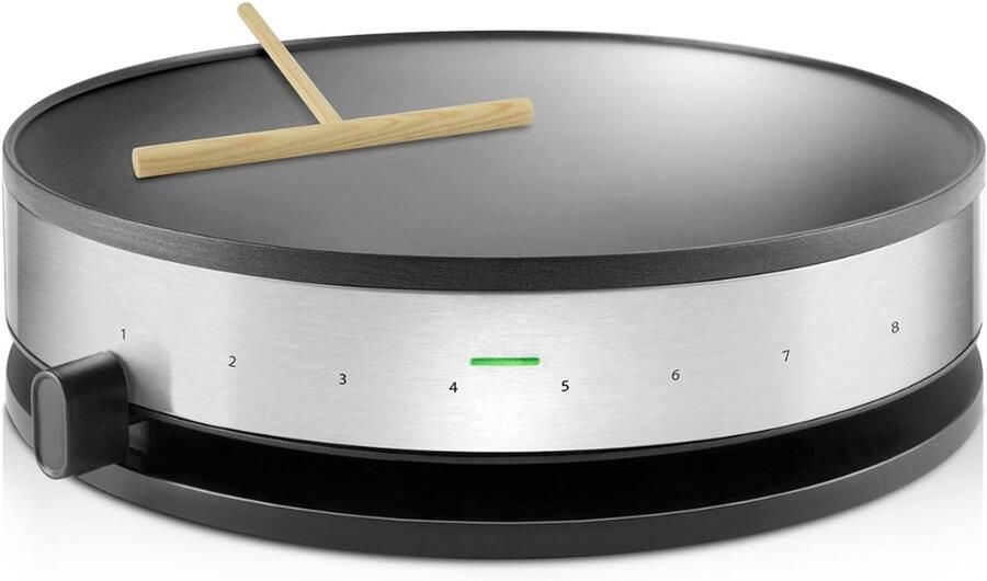 MMP Pannenkoekenmaker Pancake maker Pannenkoek Zwart Roestvrij Staal 36cm x 33cm x 10cm