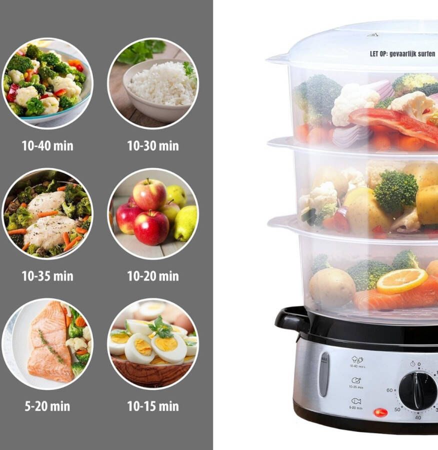 MMP Stoomkoker Stoomkokers Stoompan -Grijs ‎24cm x 31cm x 43cm