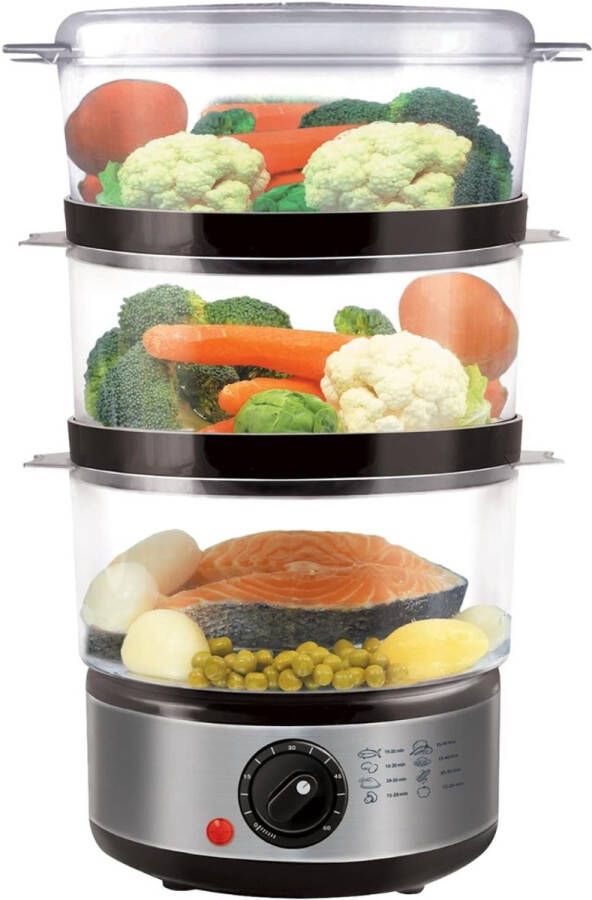 MMP Stoomkoker Stoomkokers Stoompan Zilver 21cm x 21cm x 27cm