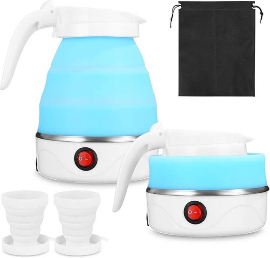 MMP Waterkoker camping Waterkoker klein Waterkoker reis Blauw 20cm x 12cm x 12cm