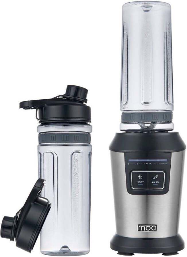 MOA Blender to go Mini Blender 2 tritan bekers van 600ml Smoothie maker 800W Stainless steel MB10S - Foto 2