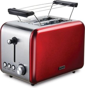 MOA Broodrooster Retro Toaster Met Warmhouder Rood T1R
