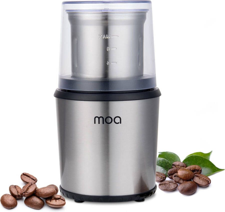 MOA Koffiemolen Elektrisch RVS Koffiemolen voor bonen BPA-vrij 75 gram CG803 - Foto 2