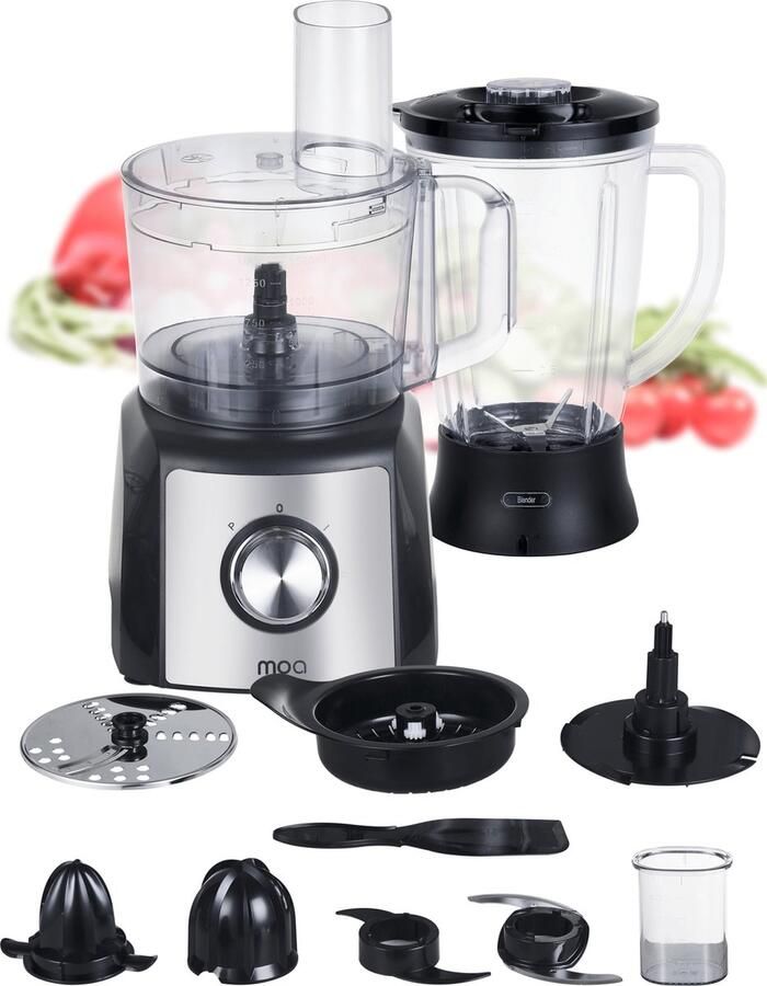 MOA – Foodprocessor – Keukenmachine en blender – 1 5 liter – 1200 Watt – Citruspers – Incl. accessoires – FP511 - Foto 2