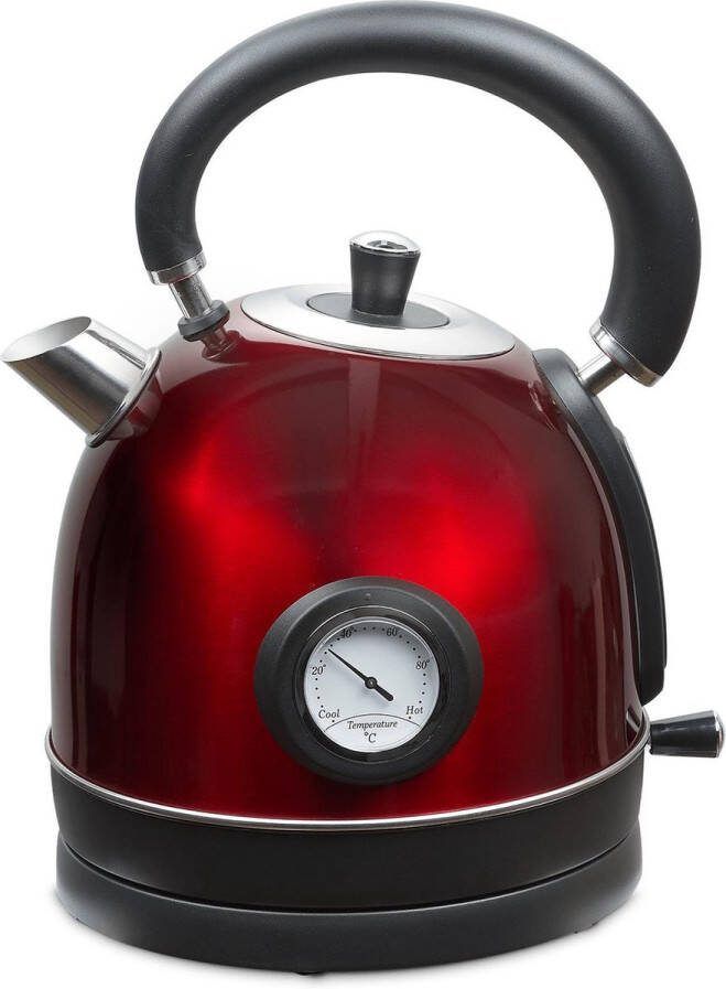 MOA Waterkoker Retro BPA Vrij 1 8 Liter Elektrische Waterkoker Anti Calcium Filter BPA-vrij RVS 2200W Rood