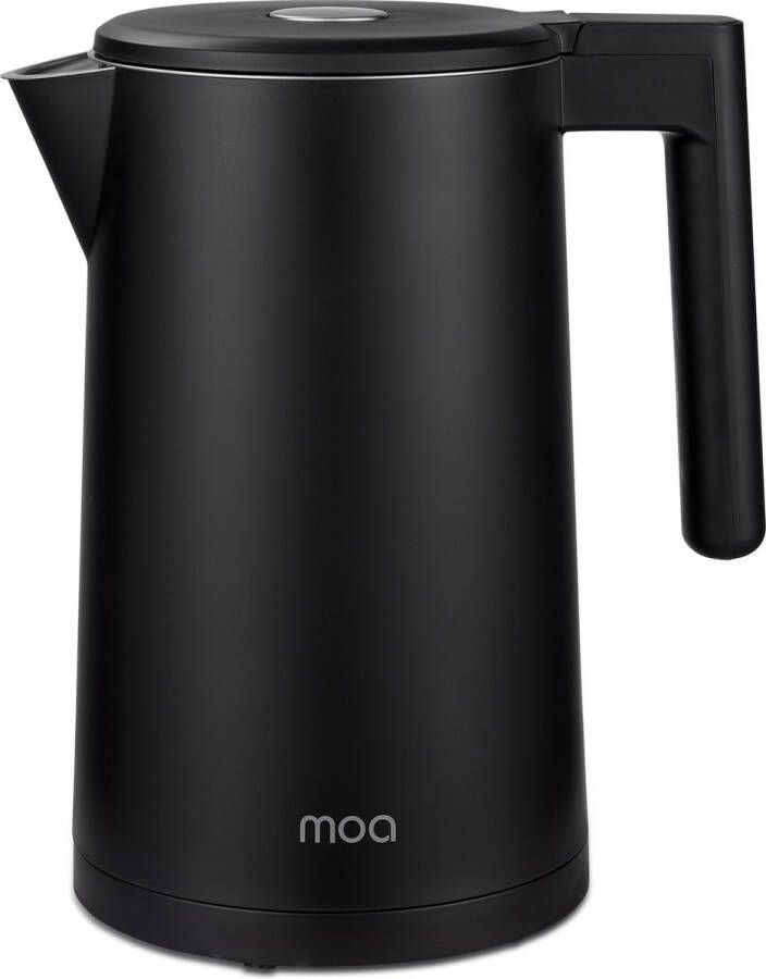 MOA Waterkoker 1 7 liter Dubbelwandig Modern RVS BPA-vrij Elektrisch Temperatuurregeling Warmhoudfunctie Zwart EK6B