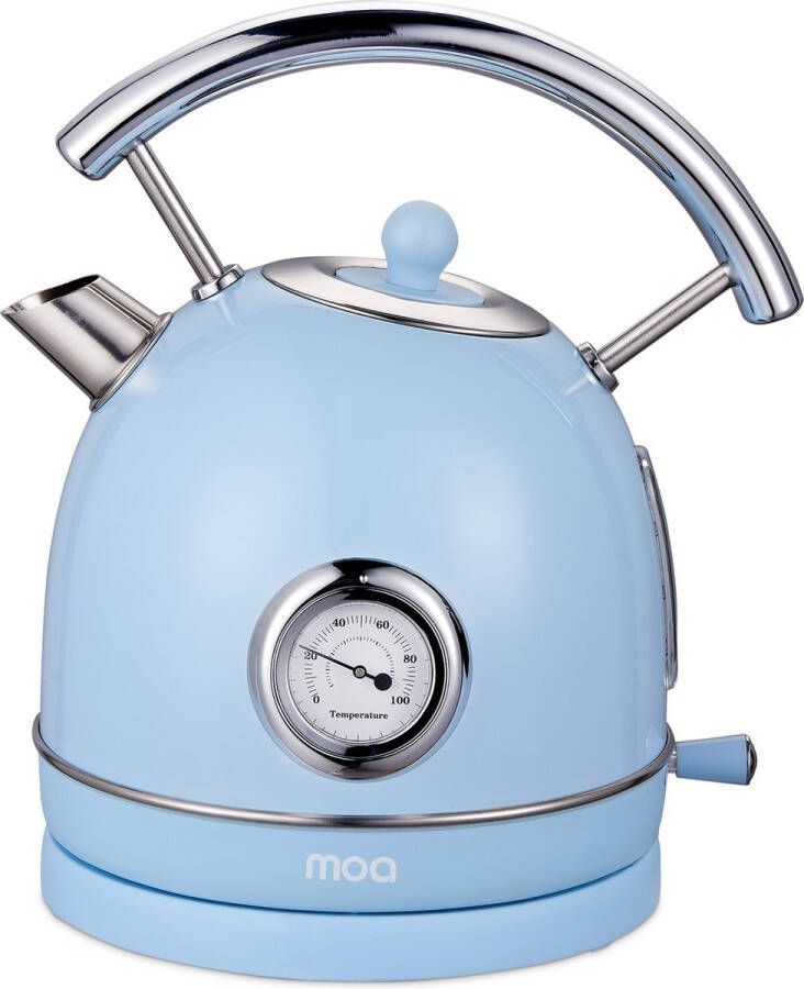 MOA Waterkoker Retro 1 8 Liter Elektrische Waterkoker Anti Calcium Filter BPA-vrij RVS 2200W Moederdag Cadeautje Pastel Blauw