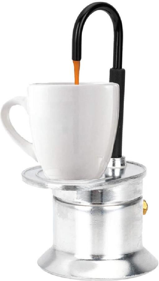 Mokkapot Aluminium Koffiezetapparaat 1 Kop 50 Ml Lichtgewicht Draagbaar Geschikt voor Kookplaat Snel Koffiezetten in 90 Seconden