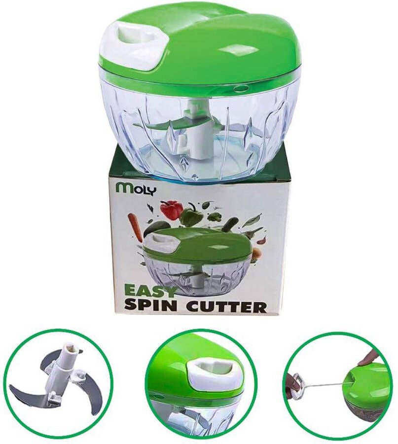 Moly Groentesnijder- Vleessnijder Easy spin cutter Kruidensnijder Knoflooksnijder