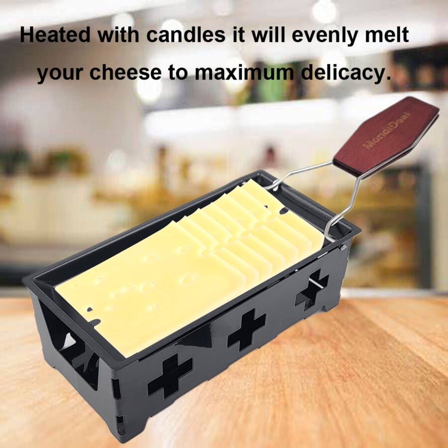 MondiDeal MondiHome Mini Raclette 2 Personen Werkt op theelichtjes Antiaanbaklaag niet-elektrisch mini raclette toestel Kerst - Foto 2