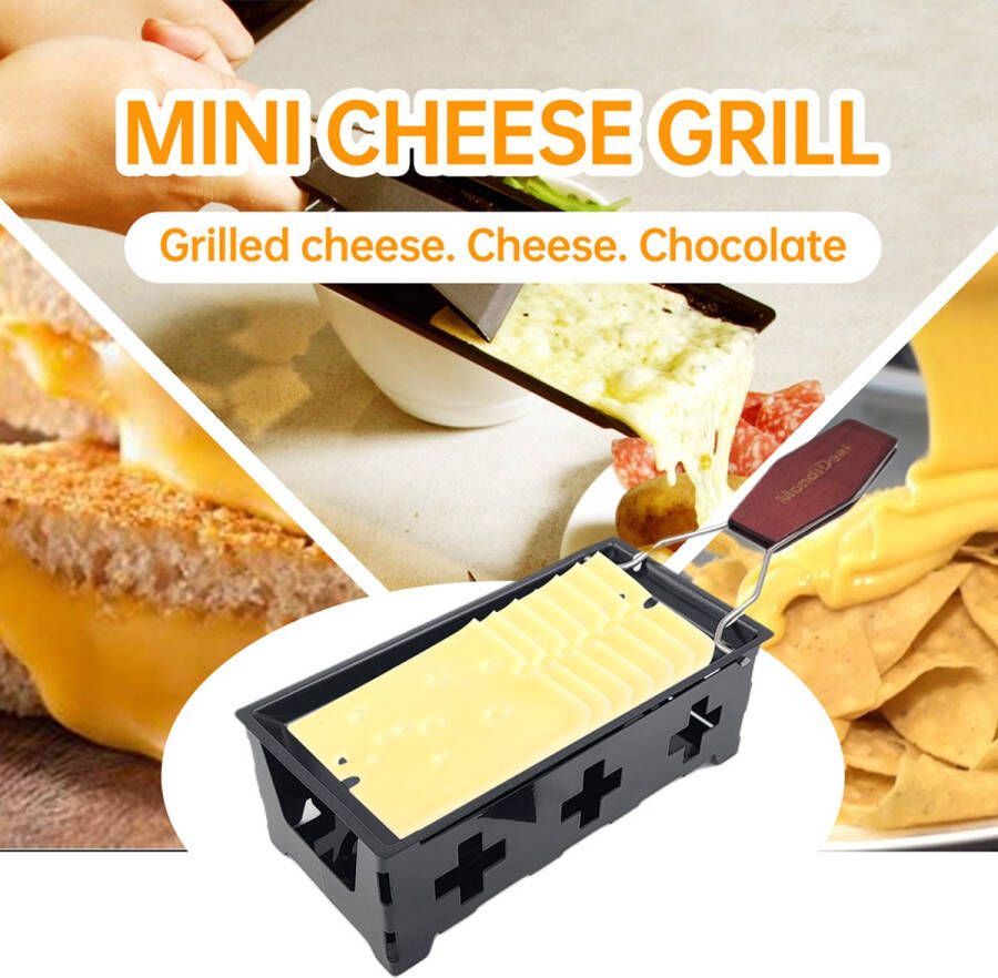 MondiDeal MondiHome Mini Raclette 2 Personen Werkt op theelichtjes Antiaanbaklaag niet-elektrisch mini raclette toestel Kerst