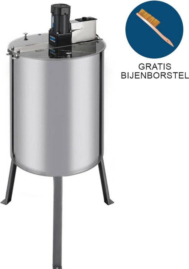 MonsterShop Honing Centrifuge Elektrisch 900 rpm-1400 rpm RVS Capiciteit: 4 Honingramen Inclusief bijenborstel honing slinger