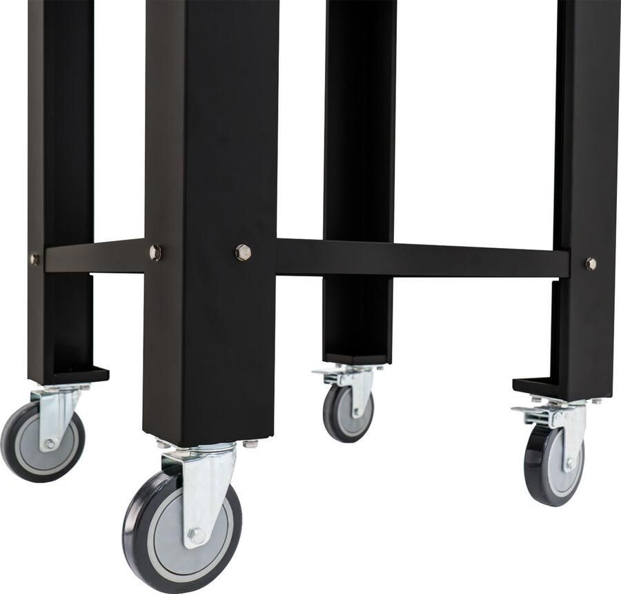 MonsterShop Buitentafelpizzaoven 35 cm Extra Large met Voorbereidingseenheid ingebouwde thermometer multi-fuel houtskool houtgestookt steenovenpizza's 600°C roestvrij staal inclusief pizzaschep