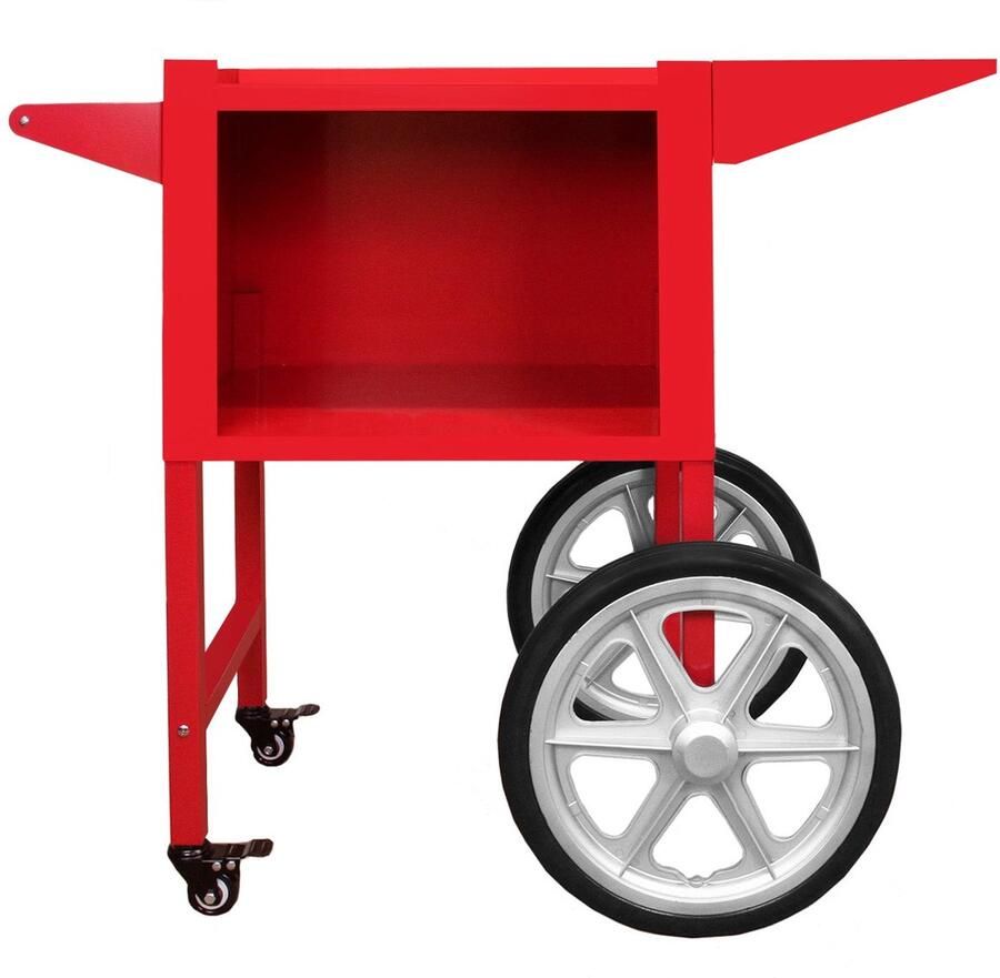 MonsterShop Popcornmachine Kar Retro Rood RVS Met Opbergvak & Wielen