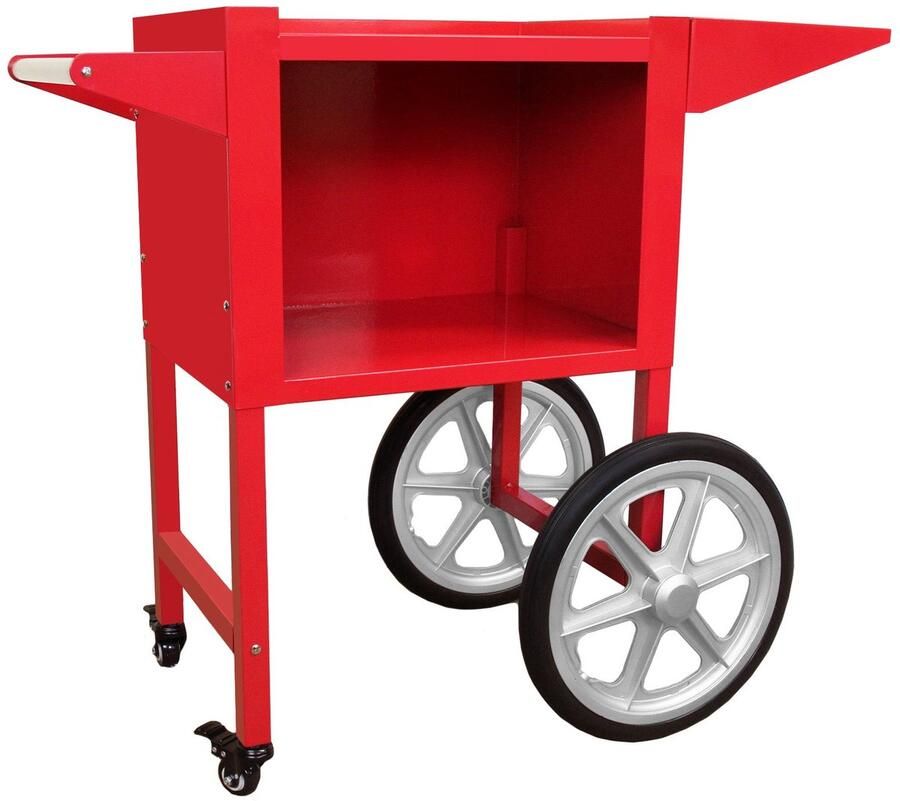 MonsterShop Popcornmachine Kar Retro Rood RVS Met Opbergvak & Wielen