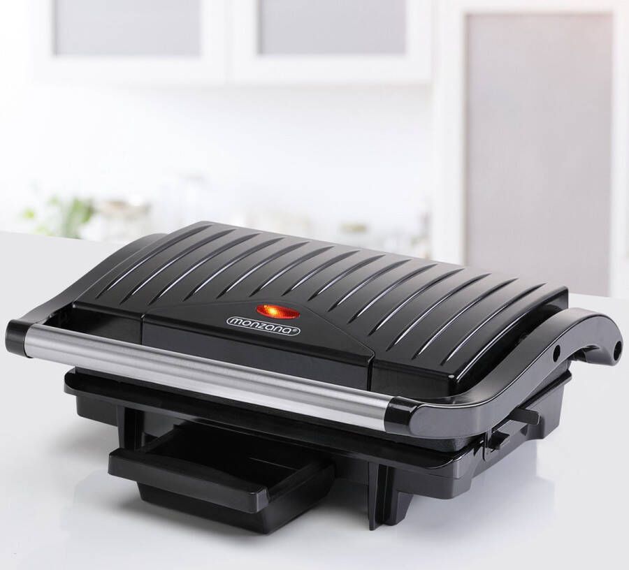Monzana Grill Apparaat 1500W Anti baklaag 34x33 5x14cm Zwart