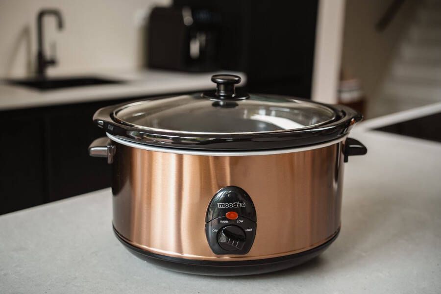 MOODZZ MZ-2304 Slowcooker 4 5 L Met Warmhoudfunctie – RVS – Energiezuinig – Voor Gezond en Gemakkelijk Koken - Foto 1