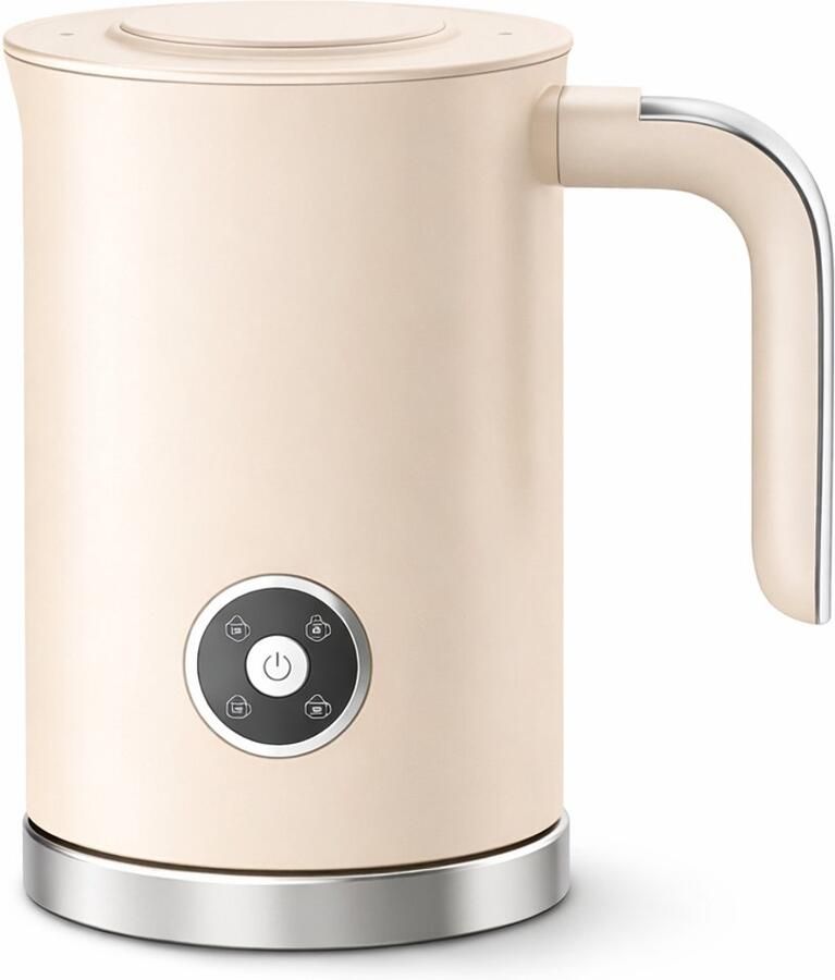 Motivai Retro Melkopschuimer – Elektrische Milk Frother 300 ml – BPA-vrij & PFAS-vrij – Voor Warm & Koud Melkschuim – Cappuccino & Latte – Beige