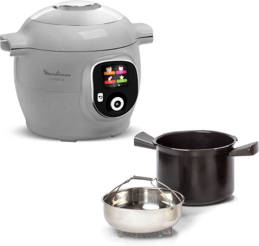 Moulinex Cookeo+ CE854B10 Intelligente Hogedruk Multicooker 6 liter met 6 programma's 80 recepten Grijs