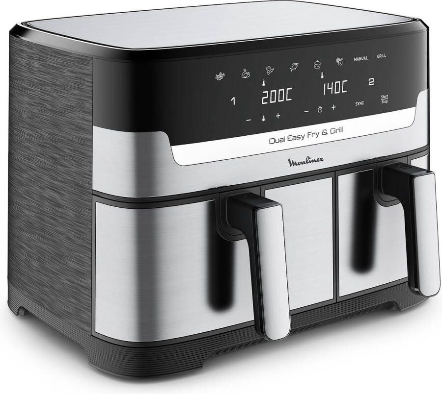 Moulinex Dual Easy Fry & Grill EZ905D20 Airfryer 8 3 L Stainless Steel