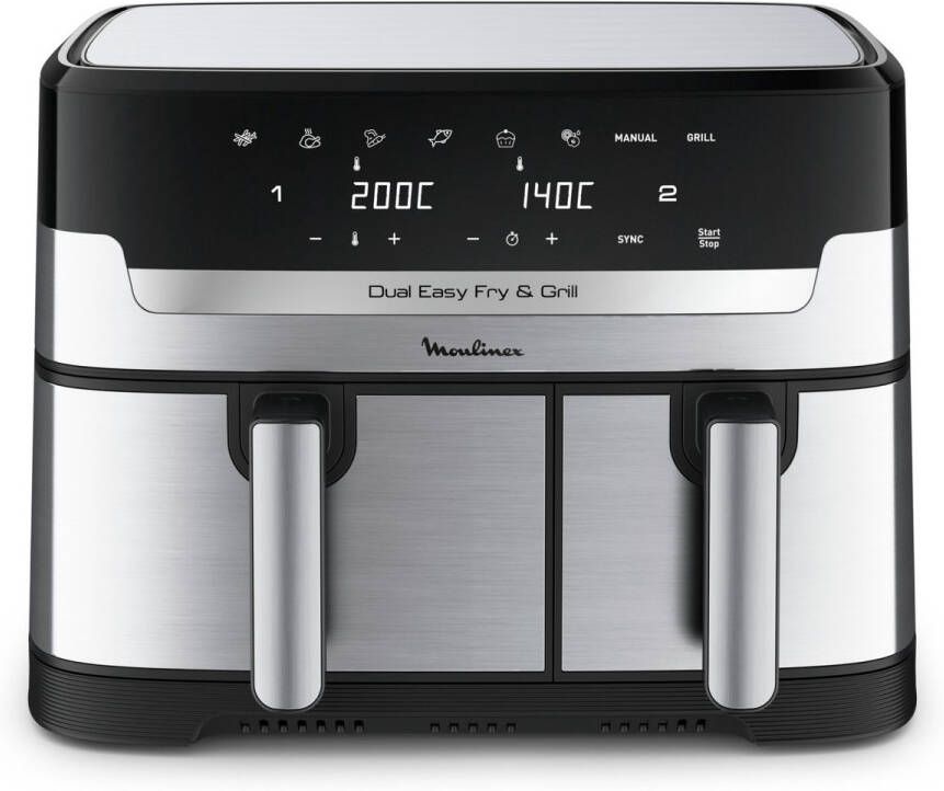 Moulinex Dual Easy Fry & Grill EZ905D20 Airfryer 8 3 L Stainless Steel
