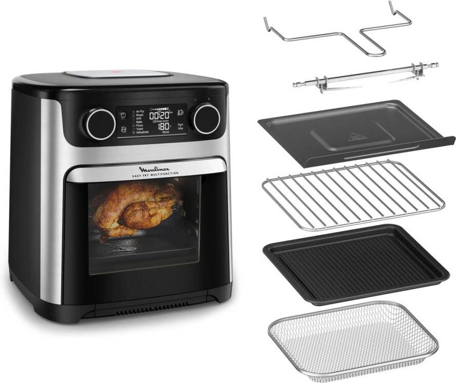 Moulinex Easy Fry Multifunction AL556DF0 friteuse Enkel 15 l Vrijstaand Heteluchtfriteuse Zwart Roestvrijstaal