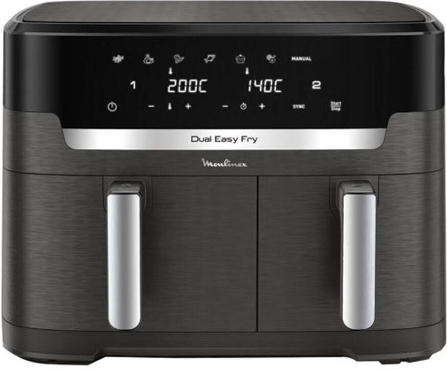 Moulinex EZ942HF0 friteuse Dubbel 11 l Vrijstaand 2020 W Heteluchtfriteuse Houtskool