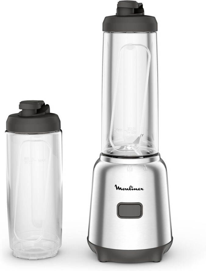 Moulinex LM15FD10 Blendermixer 300 W 2 Tritan-flessen voor onderweg 4 verwijderbare messen Compact Smoothies