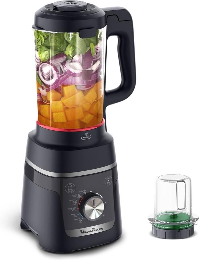 Moulinex Blendforce Cook LM5768F0 – Verwarmende blender – Soepen en smoothies – 1000 W – 5 automatische programma s – Grote inhoud 1 5 L – Soepmaker blender