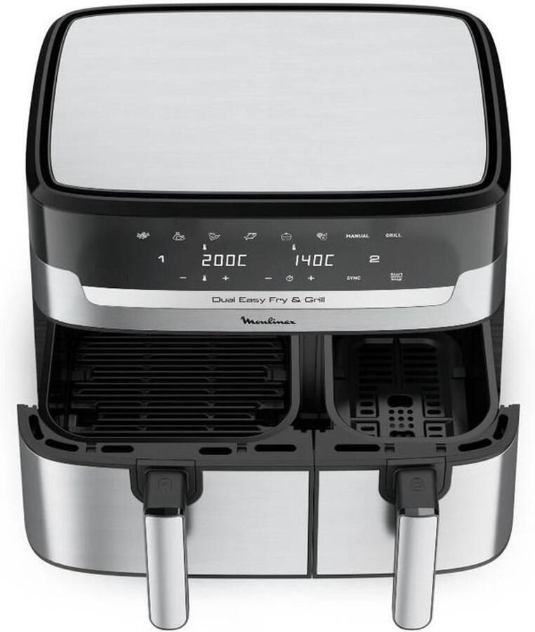 Moulinex Dual Easy Fry & Grill YY5233FB Heteluchtfriteuse 8 Liter 2450 Watt Zwart