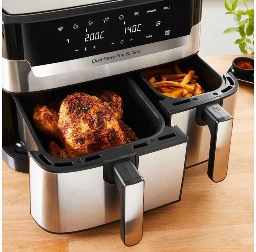 Moulinex Dual Easy Fry & Grill YY5233FB Heteluchtfriteuse 8 Liter 2450 Watt Zwart